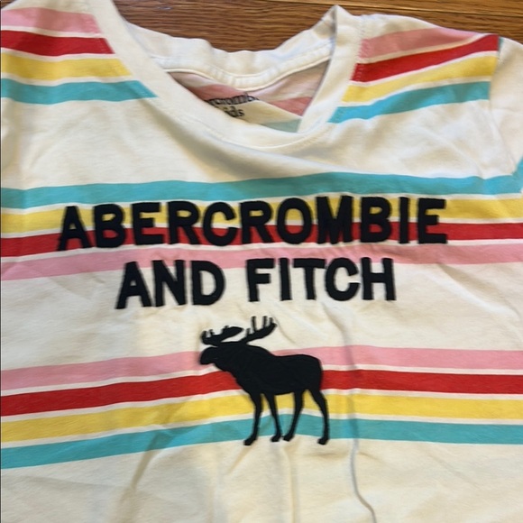 Abercrombie & Fitch Kids 15/16 Striped T-Shirt Multicolor girls rainbow LIKE NEW - Picture 3 of 8
